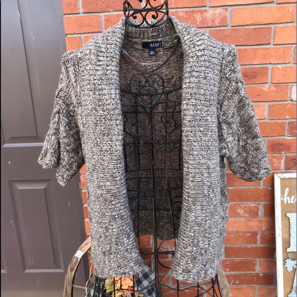 A.N.A. Heavy Sweater Vest 3/4 Sleeve Brown